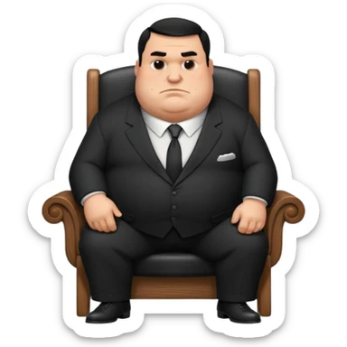 Mafia big fat boss pixar style sit on a chair sticker
