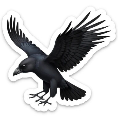 a crow starting to take off sticker