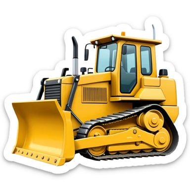 Design a bulldozer truck with a large front blade sticker