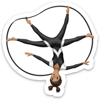 Acrobacias aéreas en tela mujer blanca con negro  sticker