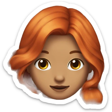 Long red hair with tortoiseshell cat sticker