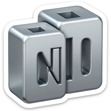 two letters beside eachother the first one says N and the second says O sticker