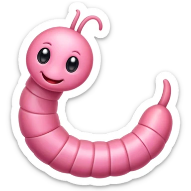 Cute pink worm  sticker
