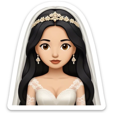 hispanic women with long black hair getting married sticker