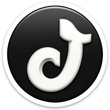 fais moi le logo tiktok en brillant stp noir et blanc sticker