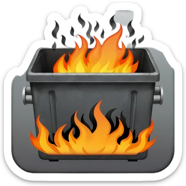 Dumpster fire no wheels sticker