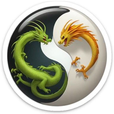 Dragon femelle et mâle ying yang sticker