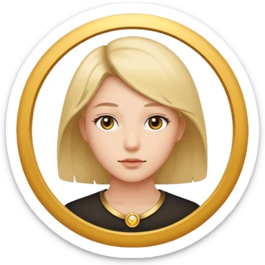 une personne joli de face dans un rond  sticker