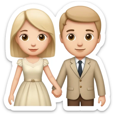 couple holding hands, husband and wife, married couple sticker