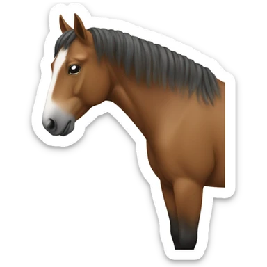 Horse putting ornaments on a Christmas tree sticker