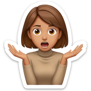 Girl crossing arms on neck screaming face  sticker