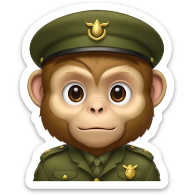 Monkey wearing green beret sticker