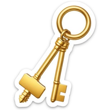 extremely simple golden key, basic shape sticker
