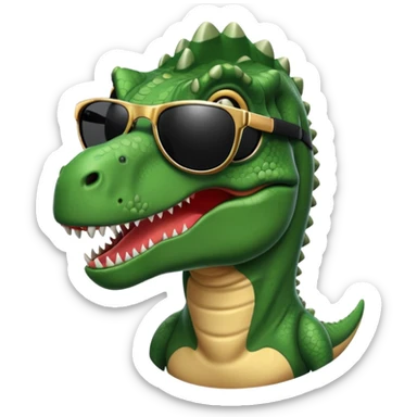 t rex in black luxury fashion sunglasses  sticker