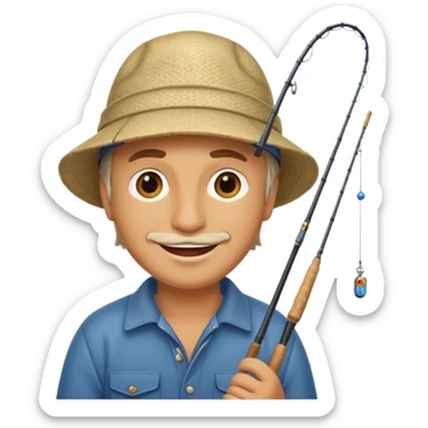 happy fisherman sticker