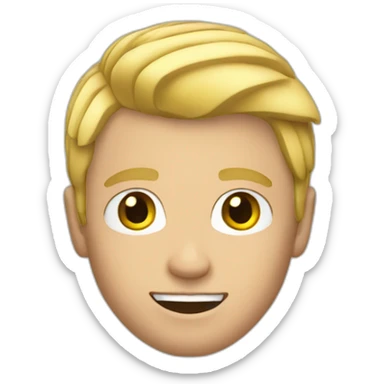 Blond man with a mid air cut  sticker