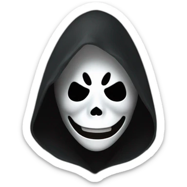 Ghost face maniac Black cloak white mask film scream sticker