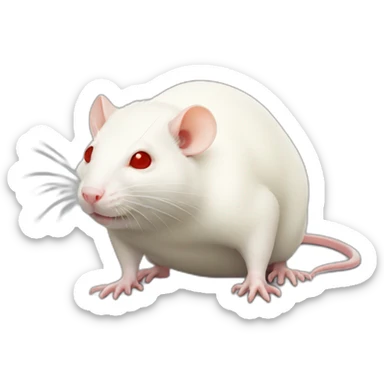 Fat Albino Rat With Red Eyes Full Body sticker
