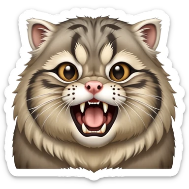 Manul pallas cats with pig nose screaming sticker