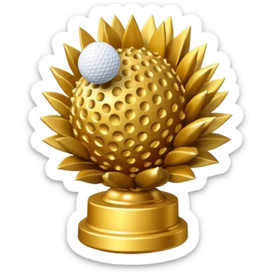gold cactus trophy golf sticker
