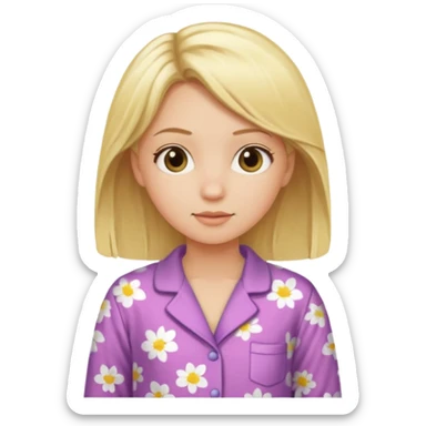 Girl with blonde hair in pijamas sticker