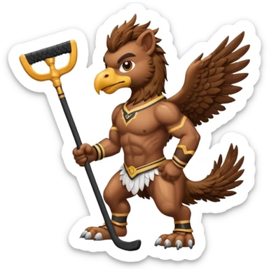 a griffin with a hockey stick sticker
