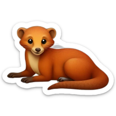 red cheerful mongoose in bed sticker
