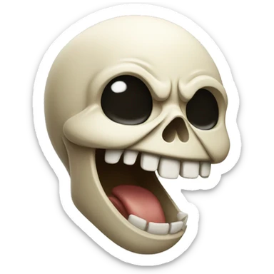 crying laughing skull flushed face sticker