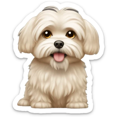 Fluffy light brown Maltese dog sticker