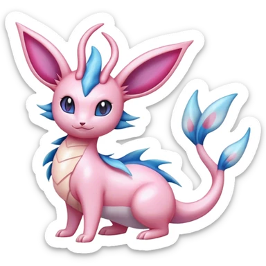 Shiny Cute Milotic-Sylveon-Espeon-Vaporeon-Dragonair-Pokémon full body sticker