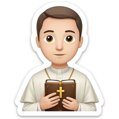 catholic priest in soutana holding a bible sticker