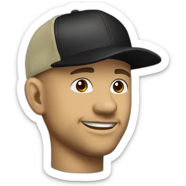 Residente calle 13 con una gorra negra y una [R] delante de la gorra sticker