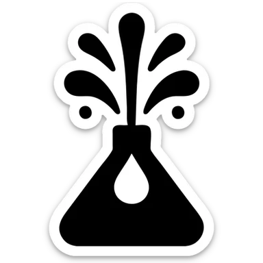 oil geyser erupting, minimal flat icon, simple shapes sticker