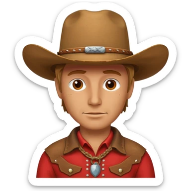 red cowboy sticker