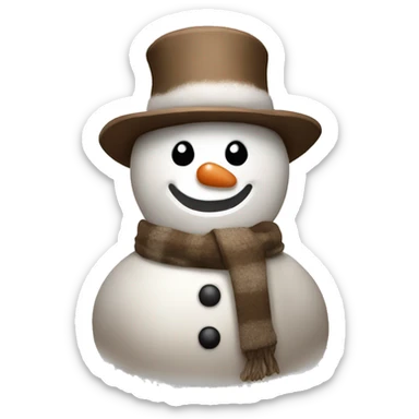 Brown and white asthetic snowman sticker