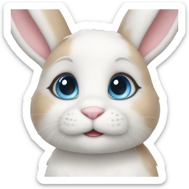 cute bunny white and caramel blue eyes sticker