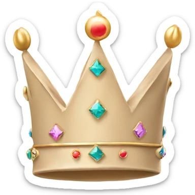 Small Birthday Crown in beige without Stones  sticker