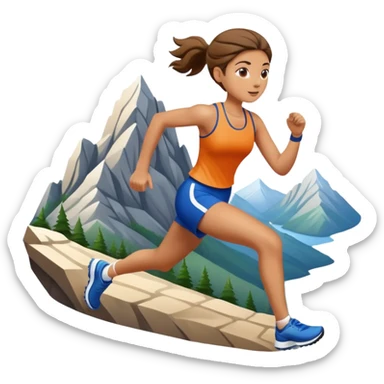 chica corriendo por la montaña  sticker