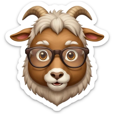 Goat with glasses sticker