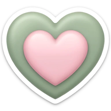 Give me a heart emoji that’s pastel pink and sage green sticker