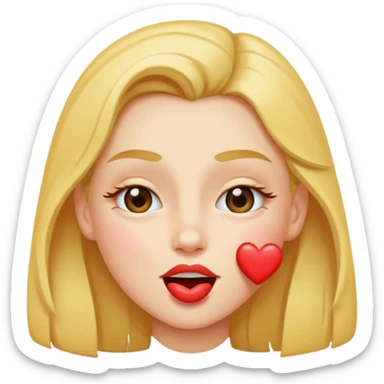 Wink eye with kiss sticker