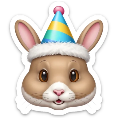 rabbit wearing party hat sticker