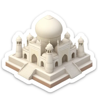 isometric Taj mahal building sticker