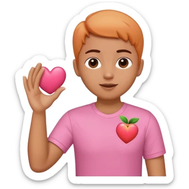 Peach with heart and slap and shake sticker