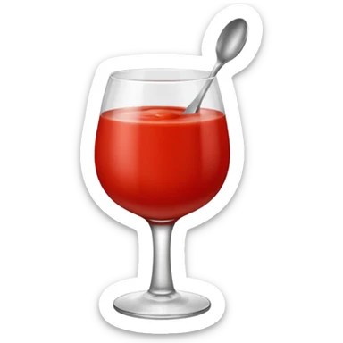 tomato puree in a glass glass transparent with spoon sticker