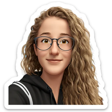 girl with glasses smiling sticker