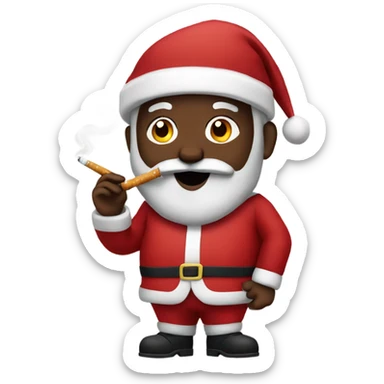 Black Santa with cigarette sticker