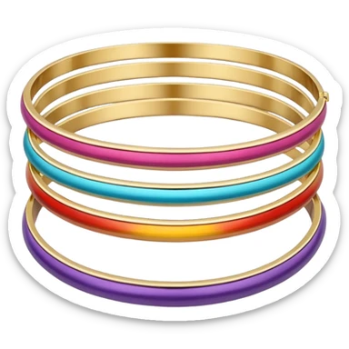 Elegant multicolour metal bangles  sticker