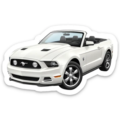 White mustang convertible sticker