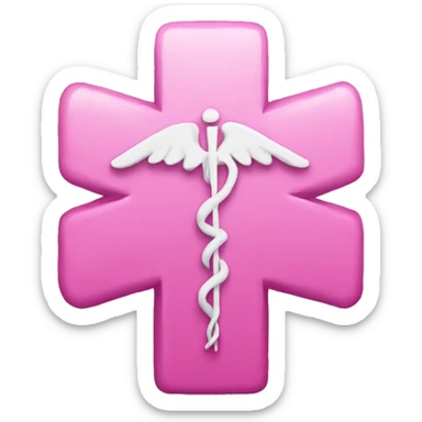 Pink medical cross symbol sticker